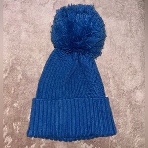 A New Day Blue Puff Ball Knit Beanie